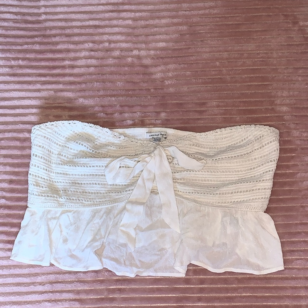 American Eagle Crochet Tie Front Tube Top